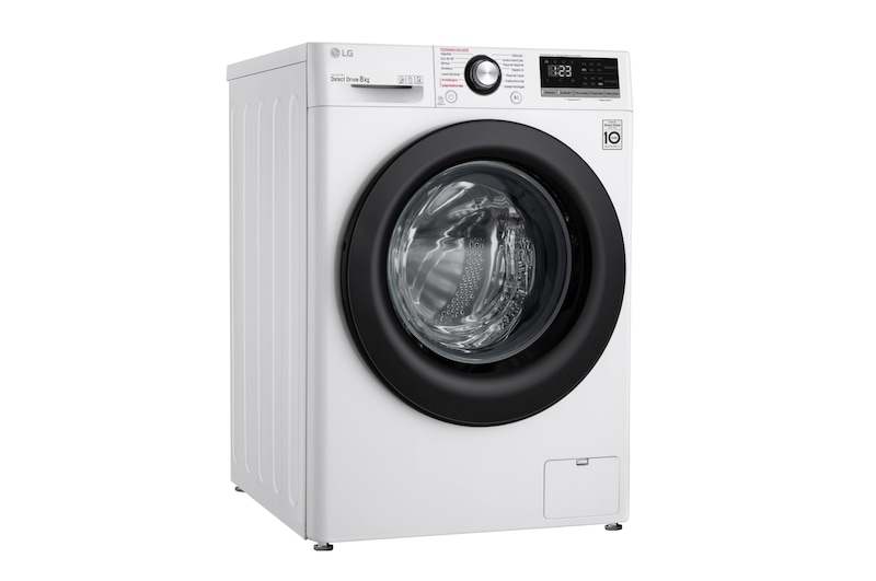LG Lavadora inteligente AI Direct Drive 8kg, 1400rpm, Clasificación C, Blanca, Serie 300, F4WV3008S6W