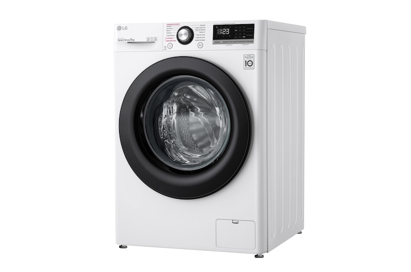 LG Lavadora inteligente AI Direct Drive 8kg, 1400rpm, Clasificación C, Blanca, Serie 300, F4WV3008S6W