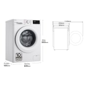 LG Lavadora inteligente AI Direct Drive 9kg, 1400rpm, Clasificación B, Blanca, Serie 300, F4WV3009S3W