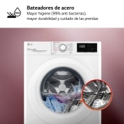 LG Lavadora inteligente AI Direct Drive 9kg, 1400rpm, Clasificación B, Blanca, Serie 300, F4WV3009S3W