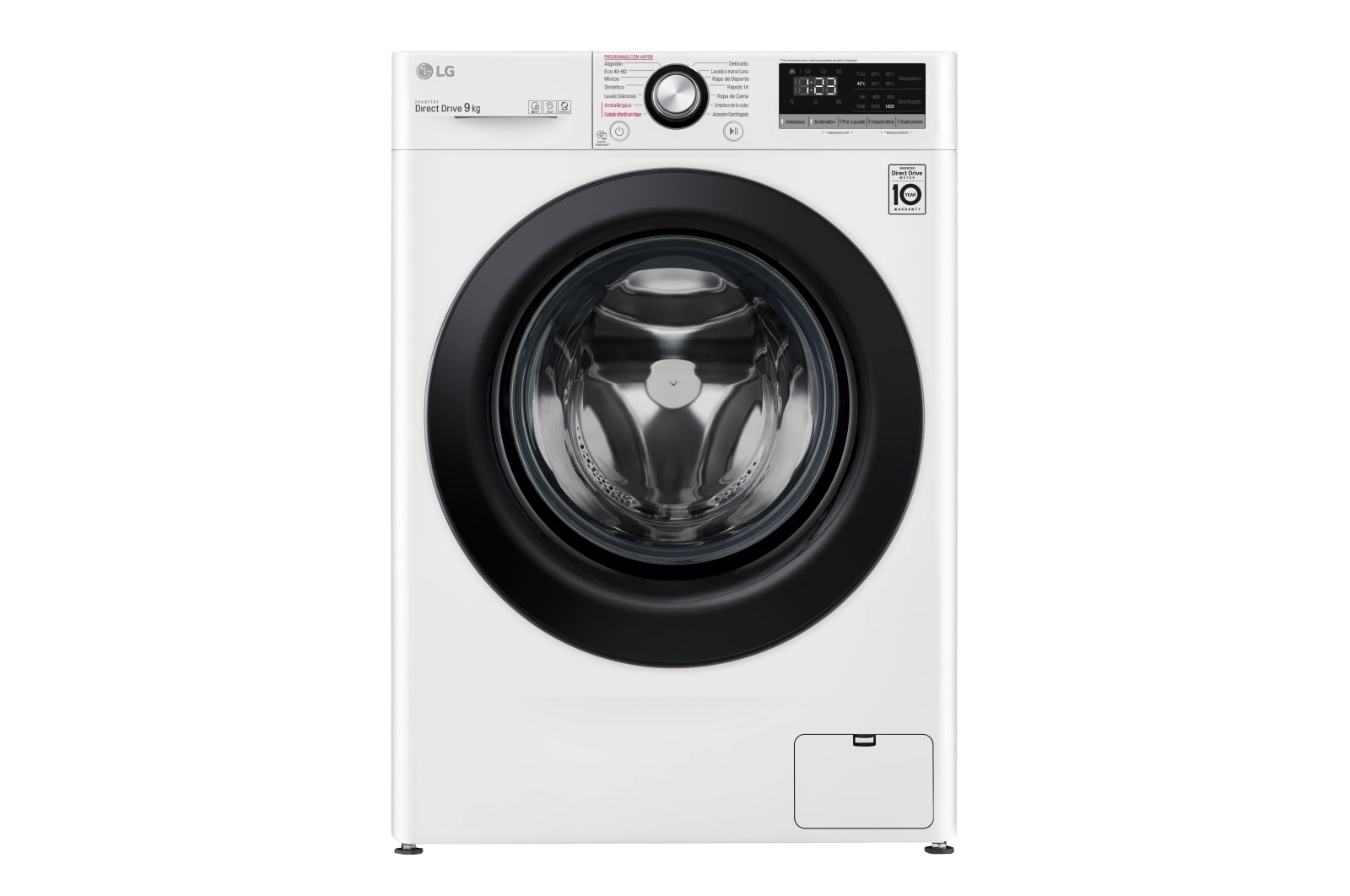 LG Lavadora inteligente AI Direct Drive 9kg, 1400rpm, Clasificación B, Blanca, Serie 300, F4WV3009S6W