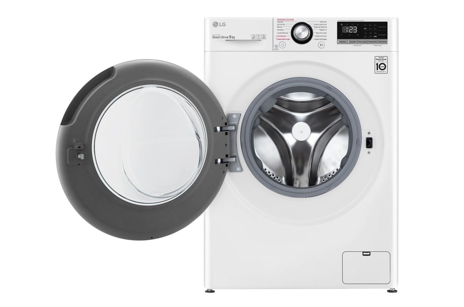 LG Lavadora inteligente AI Direct Drive 9kg, 1400rpm, Clasificación B, Blanca, Serie 300, F4WV3009S6W