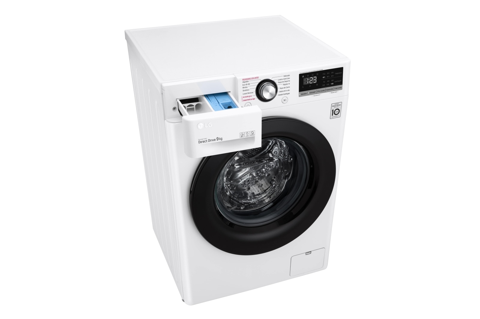 LG Lavadora inteligente AI Direct Drive 9kg, 1400rpm, Clasificación B, Blanca, Serie 300, F4WV3009S6W