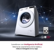 LG Lavadora inteligente  AI Direct Drive<sup>TM</sup>, con Vapor, 10,5kg, 1400,  Clasificación A Blanca, Serie 300, F4WV301S3WA