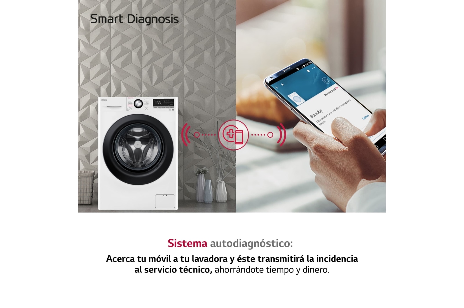 LG Lavadora inteligente  AI Direct Drive TM, con Vapor, 10,5kg, 1400,  Clasificación A Blanca, Serie 300, F4WV301S6WA