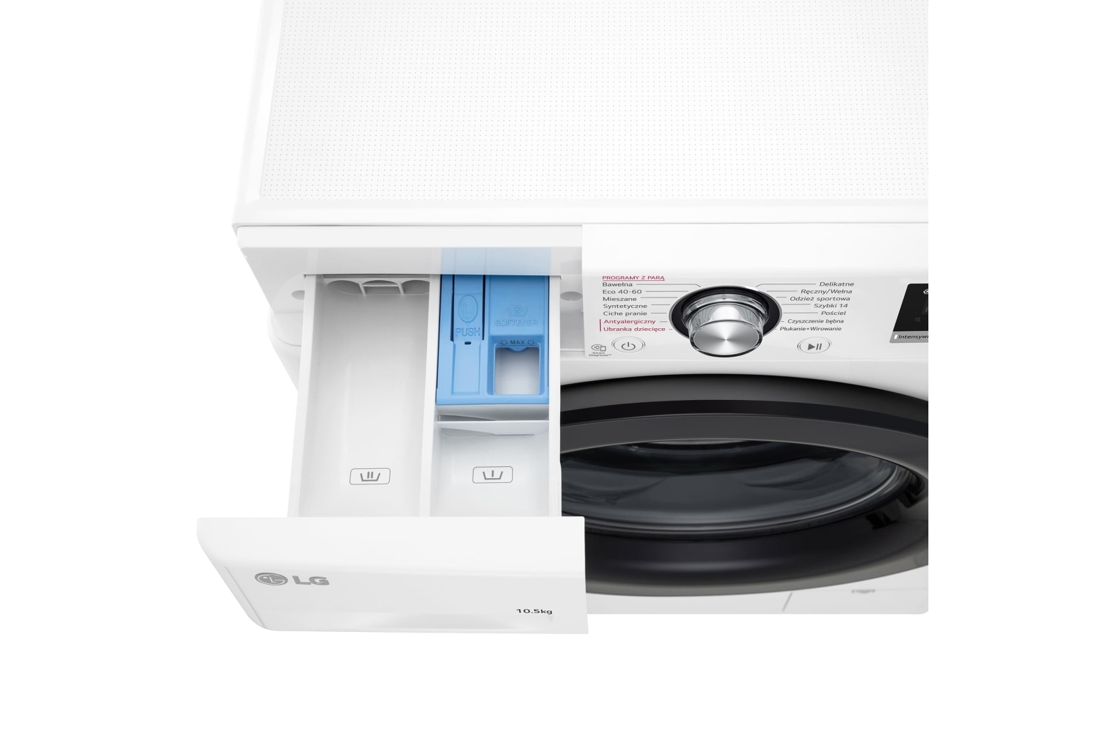 LG Lavadora inteligente  AI Direct Drive TM, con Vapor, 10,5kg, 1400,  Clasificación A Blanca, Serie 300, F4WV301S6WA