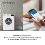 LG Lavadora inteligente AI Direct Drive TM, con Vapor, 9kg, 1400 Clasificación A, Blanca , Serie 300, F4WV309S3WA