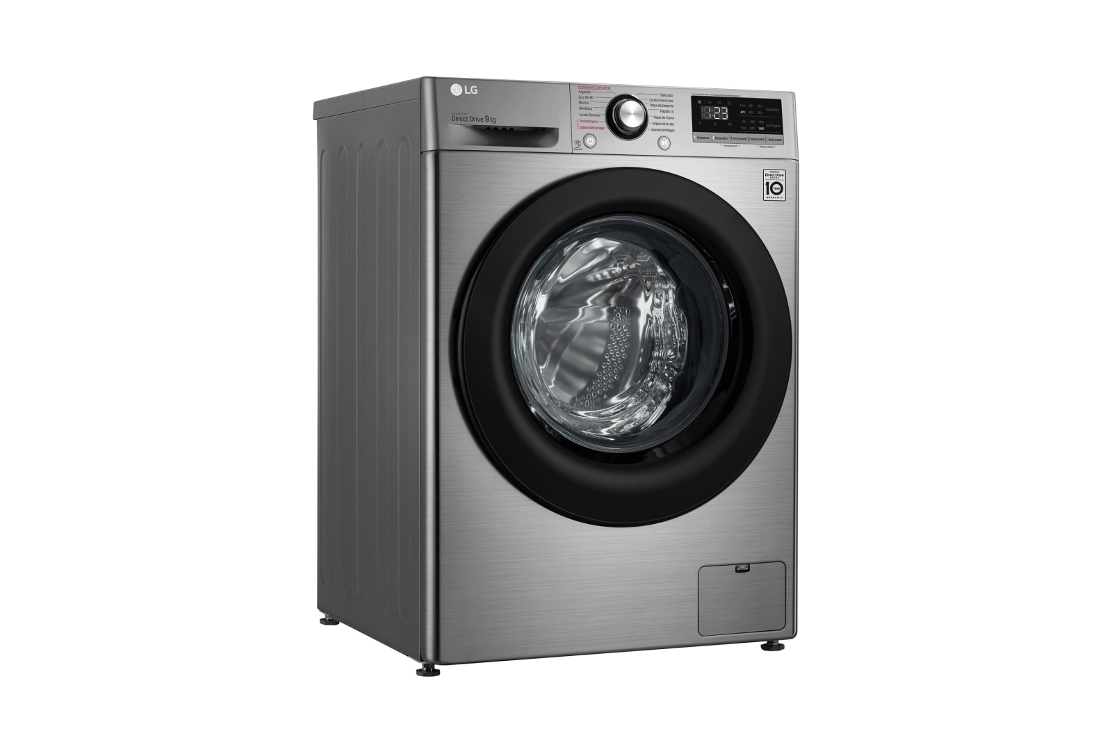 LG Lavadora inteligente AI Direct Drive <sup>TM</sup>, con Vapor, 9kg, 1400 Clasificación A, Inox antihuellas , Serie 300, F4WV309S6SA