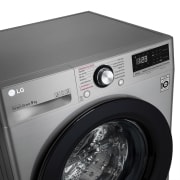 LG Lavadora inteligente AI Direct Drive <sup>TM</sup>, con Vapor, 9kg, 1400 Clasificación A, Inox antihuellas , Serie 300, F4WV309S6SA