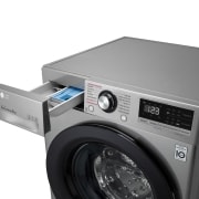 LG Lavadora inteligente AI Direct Drive <sup>TM</sup>, con Vapor, 9kg, 1400 Clasificación A, Inox antihuellas , Serie 300, F4WV309S6SA