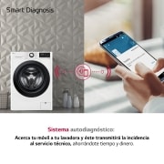 LG Lavadora inteligente AI Direct Drive<sup>TM</sup>, con Vapor, 9kg, 1400 Clasificación A, Blanca , Serie 300, F4WV309S6WA