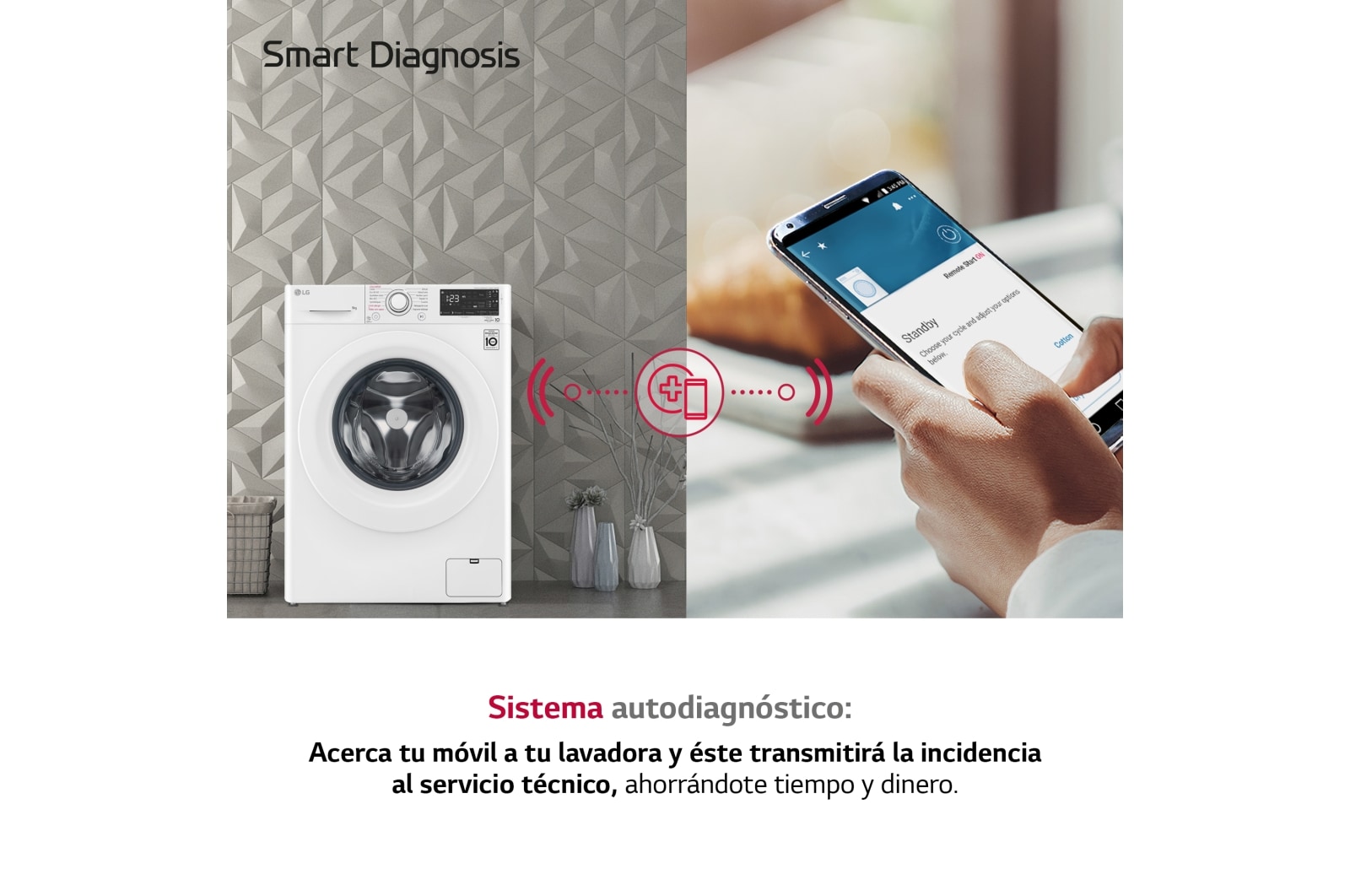 LG Lavadora inteligente  AI Direct Drive TM, con Vapor, autodosificación detergente, 9kg, 1400,  Clasificación B Blanca, Serie 350, F4WV3509S3W