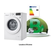 LG Lavadora inteligente  AI Direct Drive TM, con Vapor, autodosificación detergente, 9kg, 1400,  Clasificación B Blanca, Serie 350, F4WV3509S3W