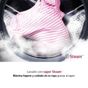 LG Lavadora inteligente  AI Direct Drive TM, con Vapor, autodosificación detergente, 9kg, 1400,  Clasificación B Blanca, Serie 350, F4WV3509S3W