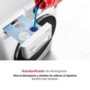LG Lavadora inteligente  AI Direct Drive TM, con Vapor, autodosificación detergente, 9kg, 1400,  Clasificación B Blanca, Serie 350, F4WV3509S3W