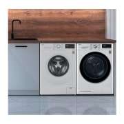 LG Lavadora inteligente  AI Direct Drive TM, con Vapor, autodosificación detergente, 9kg, 1400,  Clasificación B Blanca, Serie 350, F4WV3509S3W