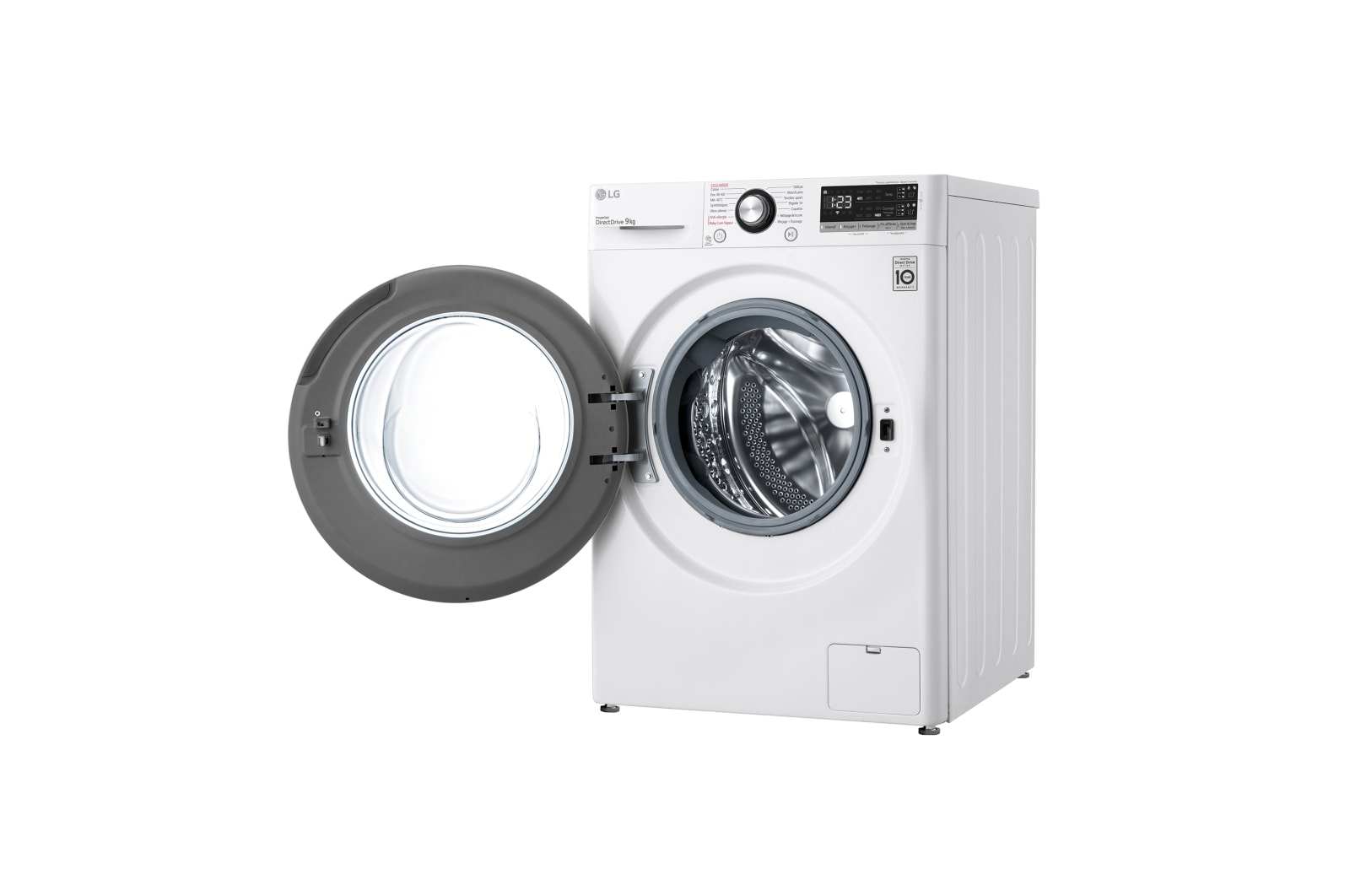 LG Lavadora inteligente  AI Direct Drive<sup>TM</sup>, con Vapor, autodosificación detergente, 9kg, 1400,  Clasificación B Blanca, Serie 350, F4WV3509S6W