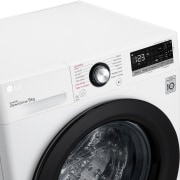 LG Lavadora inteligente  AI Direct Drive<sup>TM</sup>, con Vapor, autodosificación detergente, 9kg, 1400,  Clasificación B Blanca, Serie 350, F4WV3509S6W