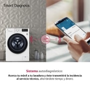 LG Lavadora inteligente AI Direct Drive con autodosificación de detergente, 10,5kg, 1400rpm, Clasificación B, Blanca, Serie 350, F4WV3510S0W