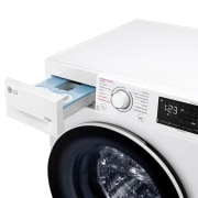 LG Lavadora inteligente AI Direct Drive con autodosificación de detergente, 10,5kg, 1400rpm, Clasificación B, Blanca, Serie 350, F4WV3510S0W