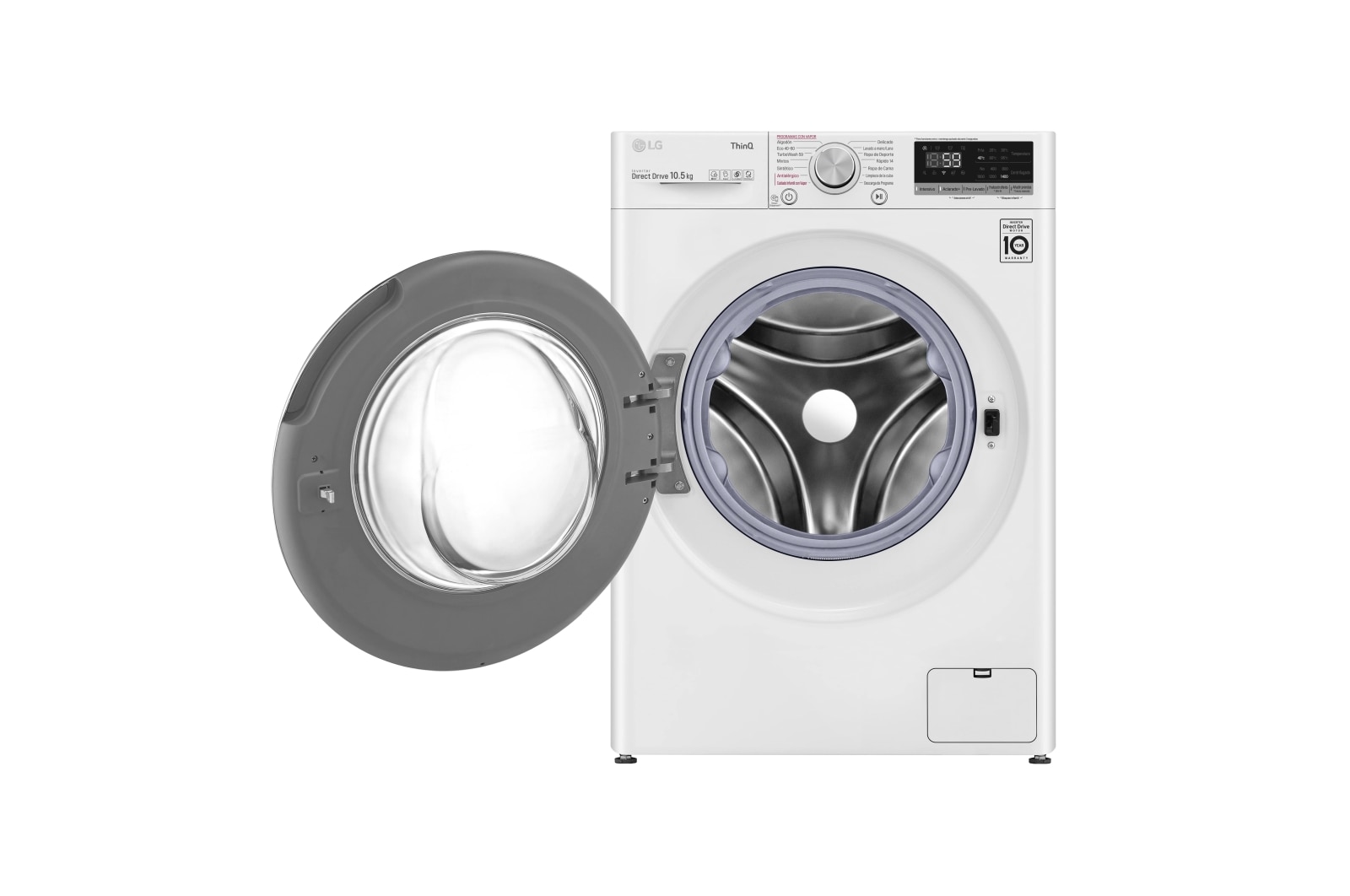 LG Lavadora inteligente AI Direct Drive 10,5kg, 1400rpm, Clasificación B, Blanca, Serie 700, F4WV5010S0W