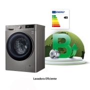 LG Lavadora inteligente AI Direct Drive™, TurboWash 59, 10,5kg, 1400rpm, Clasificación B, Inox antihuellas, Serie 700, F4WV5010S2S