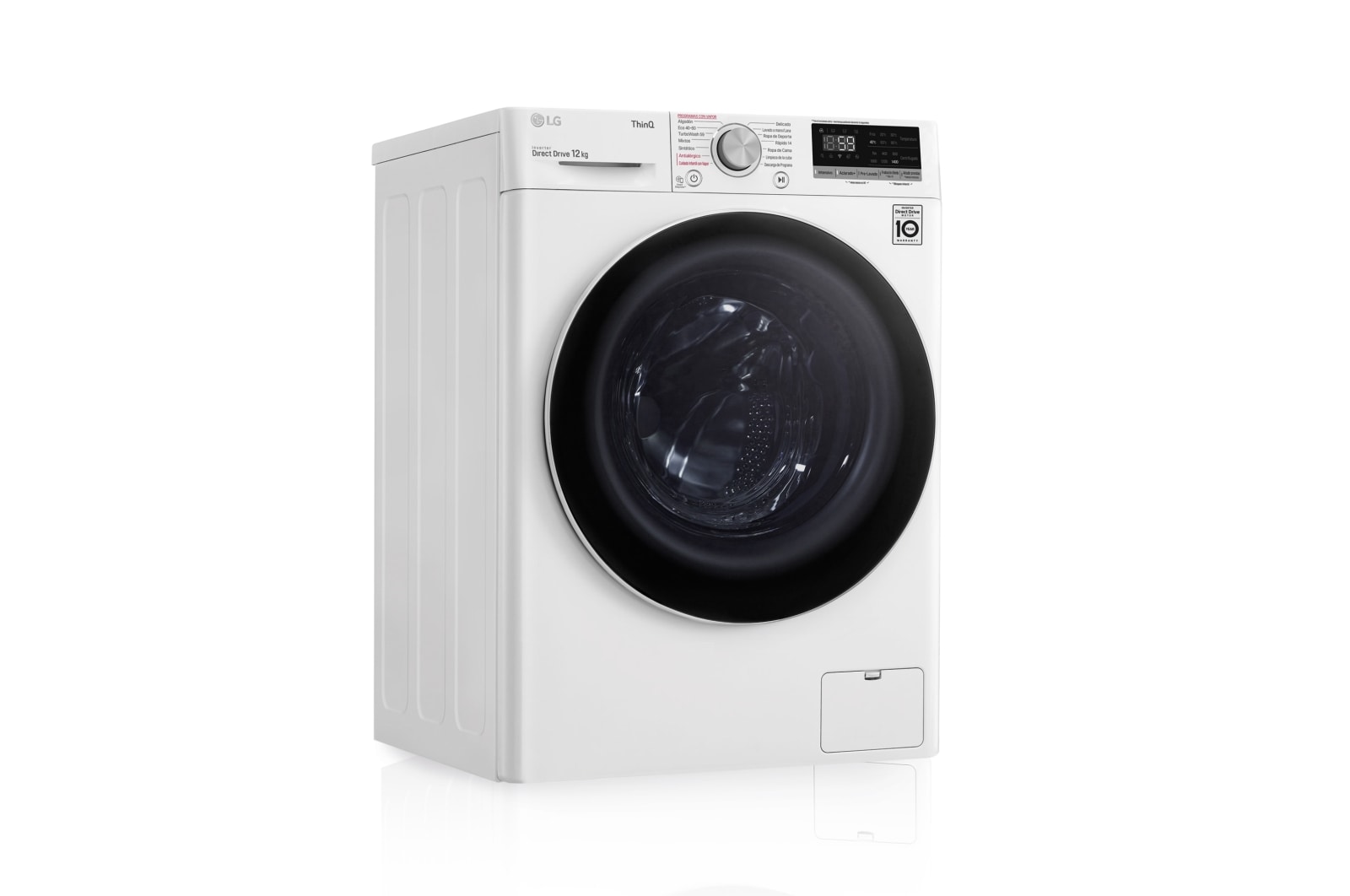 LG Lavadora inteligente AI Direct Drive 12kg, 1400rpm, Clasificación B, Blanca, Serie 500, F4WV5012S0W