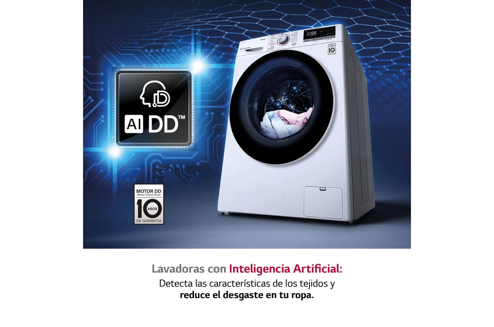 LG Lavadora inteligente AI Direct Drive 12kg, 1400rpm, Clasificación B, Blanca, Serie 500, F4WV5012S0W