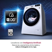 LG Lavadora inteligente AI Direct Drive 12kg, 1400rpm, Clasificación B, Blanca, Serie 500, F4WV5012S0W