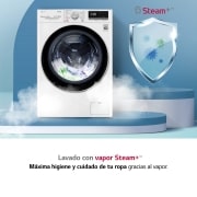 LG Lavadora inteligente AI Direct Drive 12kg, 1400rpm, Clasificación B, Blanca, Serie 500, F4WV5012S0W