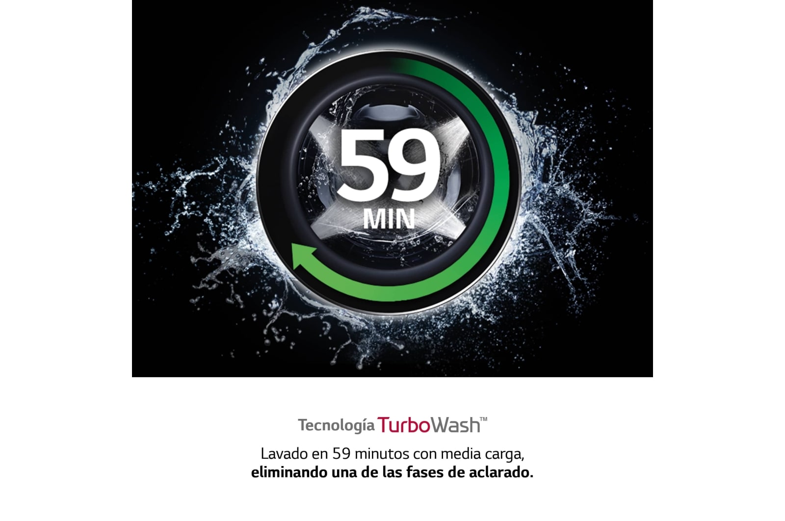 LG Lavadora inteligente AI Direct Drive™, TurboWash 59, 9kg, 1400rpm, Clasificación A, Blanca, Serie 500, F4WV509SMAW