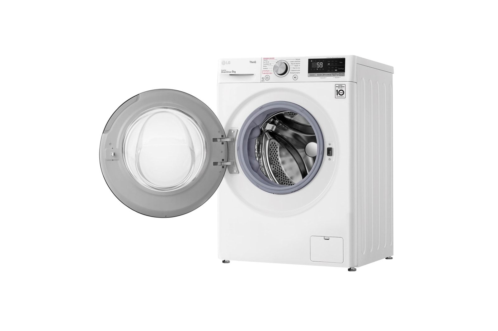 LG Lavadora inteligente AI Direct Drive™, TurboWash 59, 9kg, 1400rpm, Clasificación A, Blanca, Serie 500, F4WV509SMAW