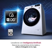 LG Lavadora inteligente AI Direct Drive™, TurboWash 59, 9kg, 1400rpm, Clasificación A, Blanca, Serie 500, F4WV509SMAW