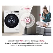 LG Lavadora inteligente AI Direct Drive™, TurboWash 59, 9kg, 1400rpm, Clasificación A, Blanca, Serie 500, F4WV509SMAW