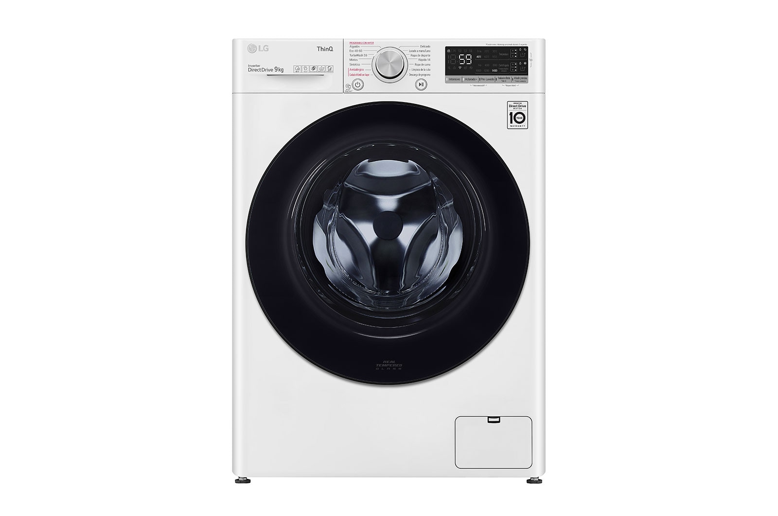 LG Lavadora inteligente  AI Direct Drive con Autodosificación de detergente, 9kg, 1400rpm, Clasificación B, Blanca, Serie 550, F4WV5509SMW