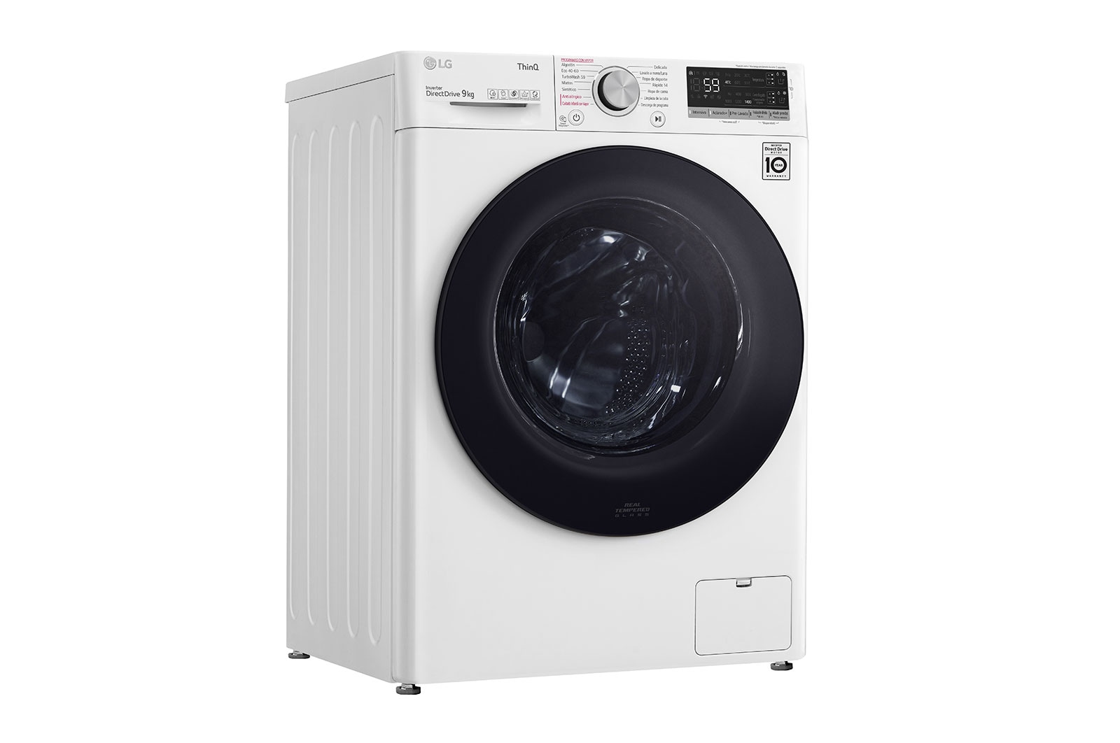 LG Lavadora inteligente  AI Direct Drive con Autodosificación de detergente, 9kg, 1400rpm, Clasificación B, Blanca, Serie 550, F4WV5509SMW