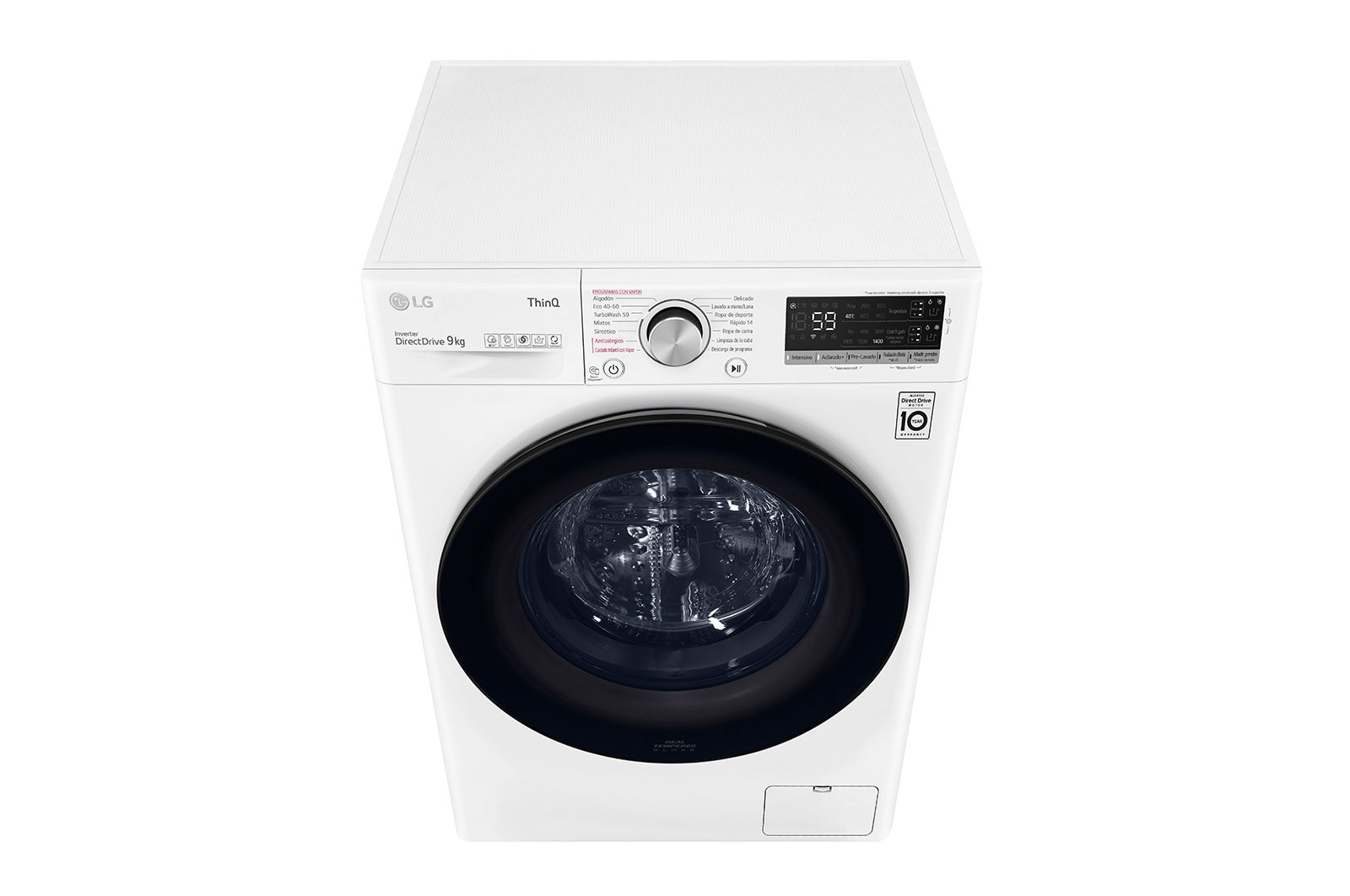 LG Lavadora inteligente  AI Direct Drive con Autodosificación de detergente, 9kg, 1400rpm, Clasificación B, Blanca, Serie 550, F4WV5509SMW