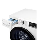 LG Lavadora inteligente  AI Direct Drive con Autodosificación de detergente, 9kg, 1400rpm, Clasificación B, Blanca, Serie 550, F4WV5509SMW