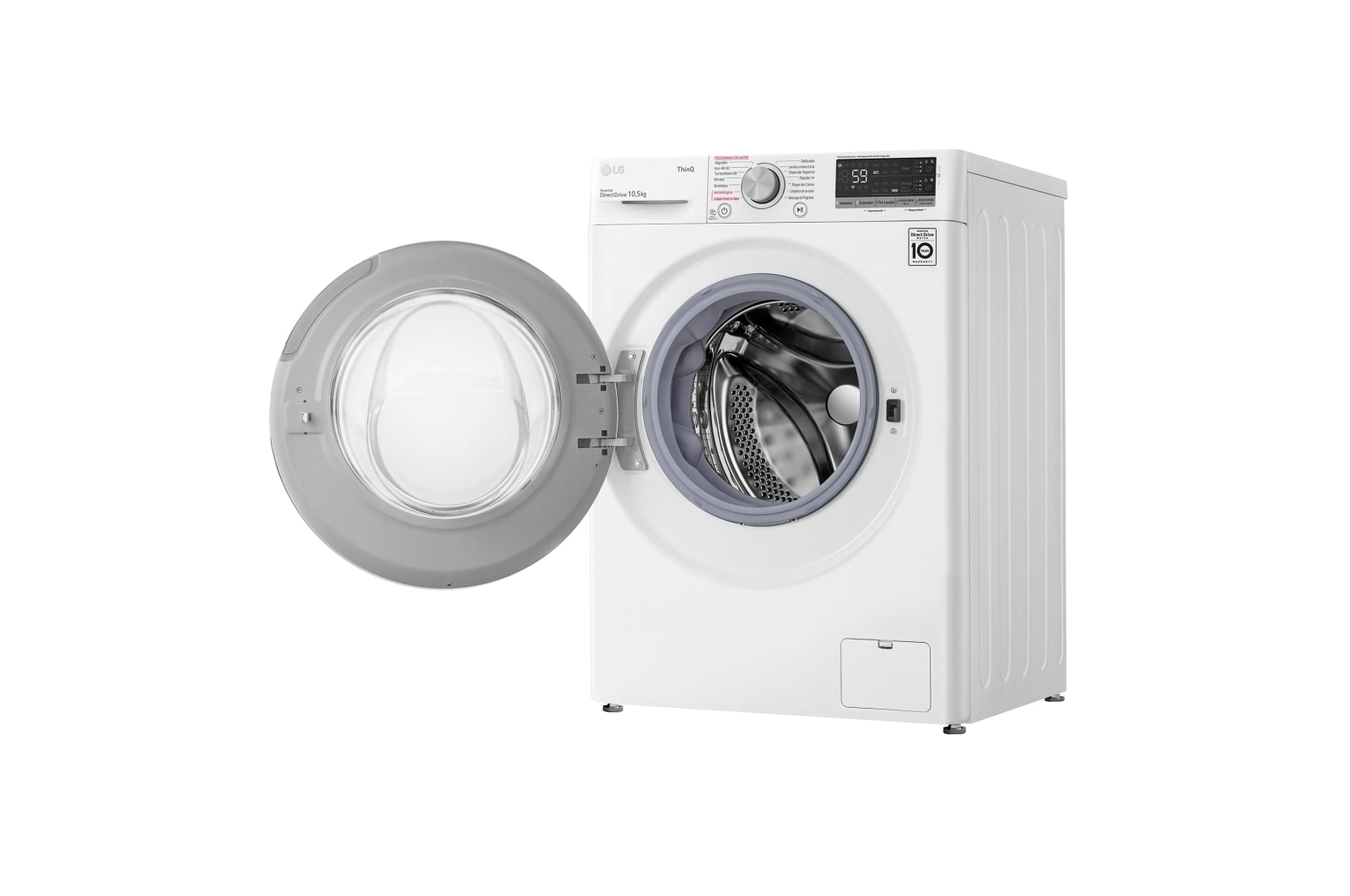 LG Lavadora inteligente AI Direct Drive TM, TurboWash 59,  con autodosificación de detergente,  10,5kg, 1400rpm,  Clasifiación B  Blanca, Serie 550, F4WV5510S1W