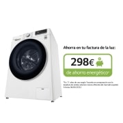 LG Lavadora inteligente AI Direct Drive TM, TurboWash 59,  con autodosificación de detergente,  10,5kg, 1400rpm,  Clasifiación B  Blanca, Serie 550, F4WV5510S1W