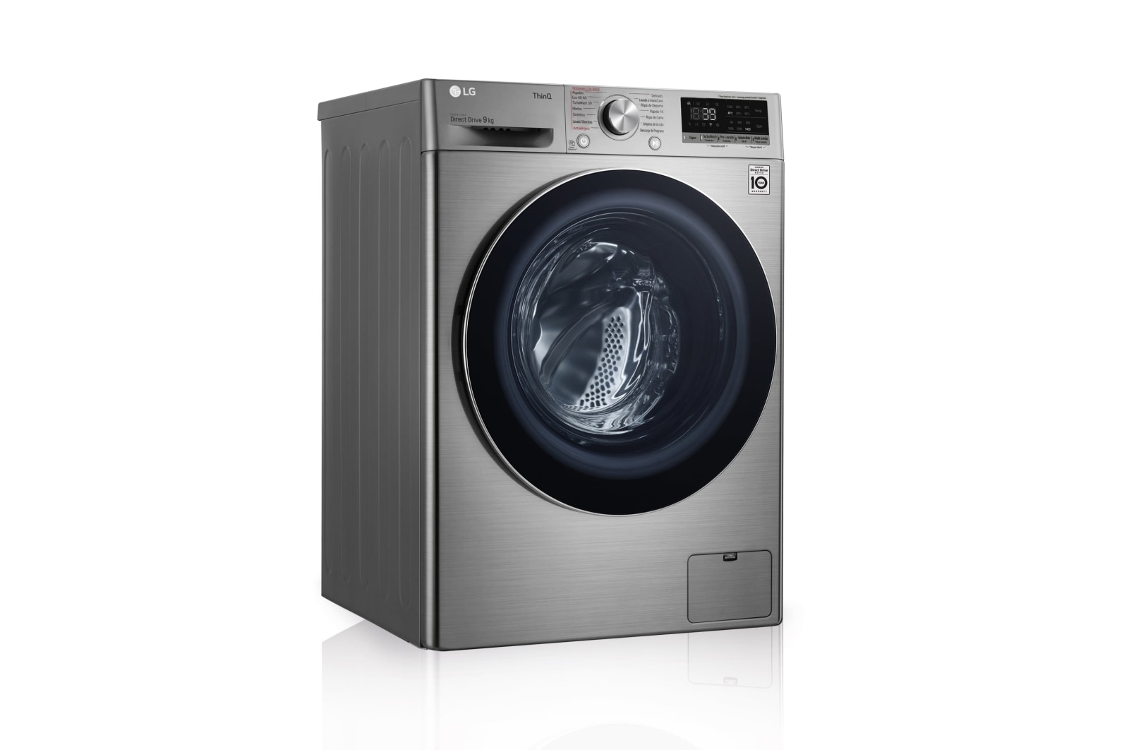 LG Lavadora inteligente AI Direct Drive 9kg, 1400rpm, Clasificación A, Inox antihuellas, Serie 700, F4WV7009S2S