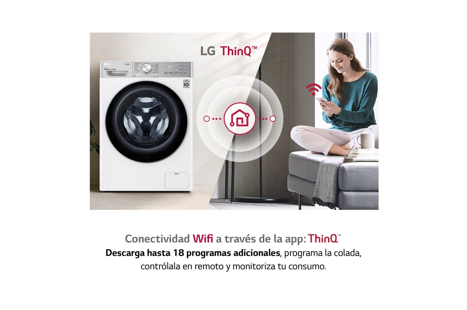 LG Lavadora inteligente AI Direct Drive con Autodosificador de detergente 12kg, 1400rpm, Clasificación A, Blanca, Serie 950, F4WV9512P2W