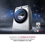 LG Lavadora inteligente AI Direct Drive con Autodosificador de detergente 12kg, 1400rpm, Clasificación A, Blanca, Serie 950, F4WV9512P2W