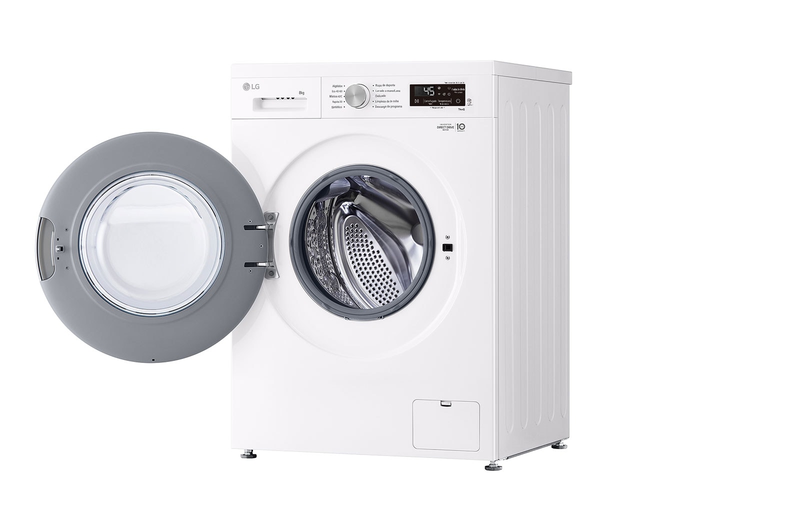 LG Lavadora eficiente 8kg, 1400rpm, A, con vapor, Serie 100, F4X1008NWH