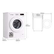 LG Lavadora eficiente 8kg, 1400rpm, A, con vapor, Serie 100, F4X1008NWH