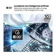 LG Lavadora eficiente 8kg, 1400rpm, A, con vapor, Serie 100, F4X1008NWH