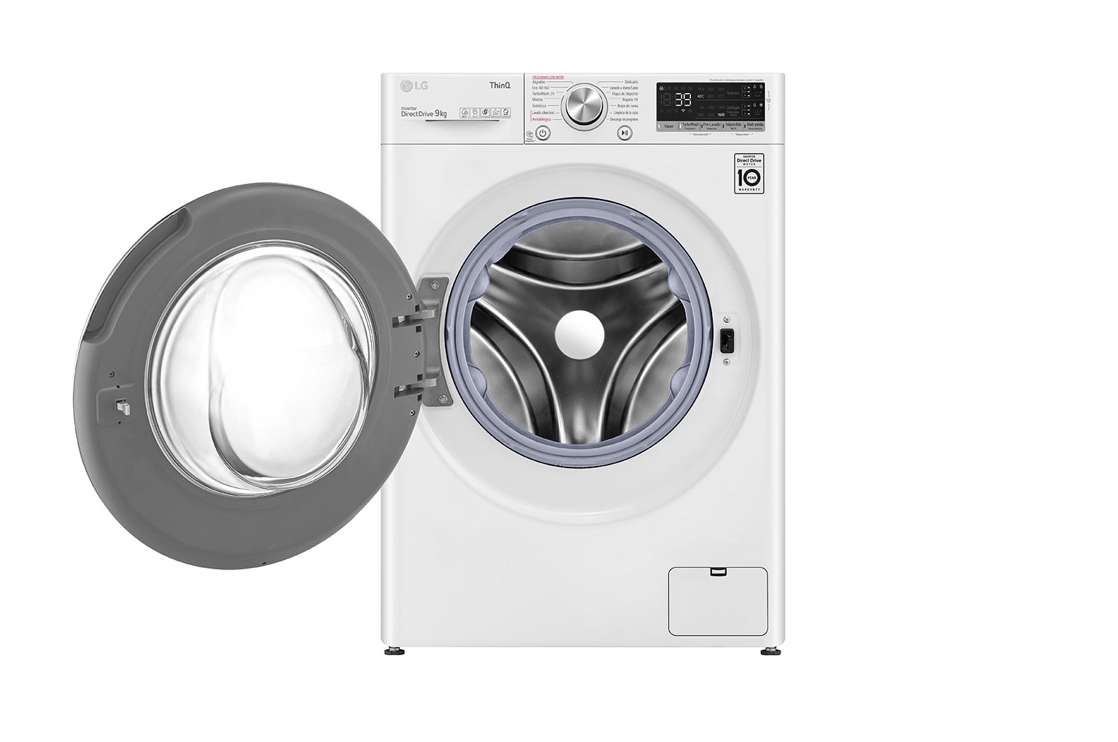 LG Lavadora inteligente  AI Direct Drive con Autodosificación de detergente, 9kg, 1600rpm, Clasificación A, Blanca, Serie 750, F6WV7509S2W