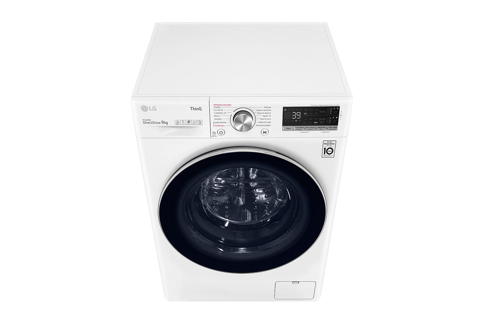 LG Lavadora inteligente  AI Direct Drive con Autodosificación de detergente, 9kg, 1600rpm, Clasificación A, Blanca, Serie 750, F6WV7509S2W