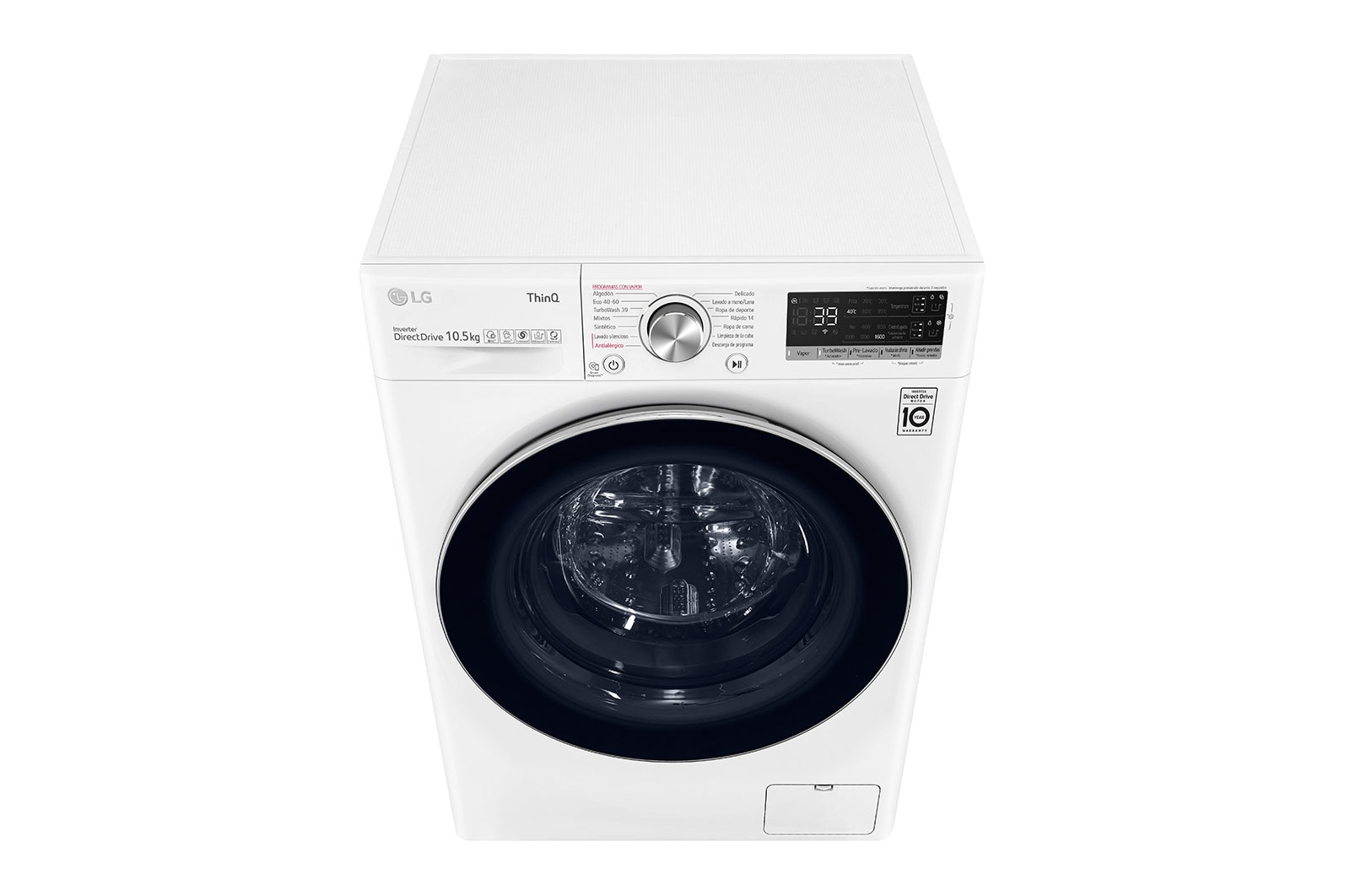 LG Lavadora inteligente AI Direct Drive con Autodosificación de detergente  10,5kg, 1600rpm, Clasificación A, Blanca, Serie 750, F6WV7510P2W