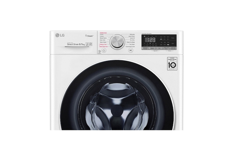 LG Lavasecadora inteligente AI Direct Drive 8/5kg, 1400rpm, Clasificación D (lavado) / E (secado), Blanca, Serie 400, F4DN4008S1W